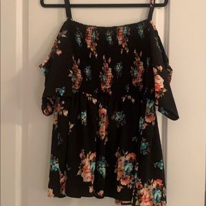 Off the shoulder floral blouse